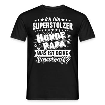 Hund Papa Hundepapa Superkraft - Männer T-Shirt - Schwarz - Vorne - AI Model Male 178 light (178cm)
