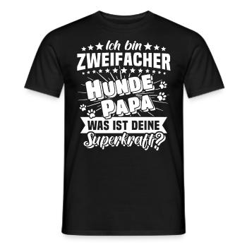 Hund Papa Hundepapa zweifach - Männer T-Shirt - Schwarz - Vorne - AI Model Male 178 light (178cm)