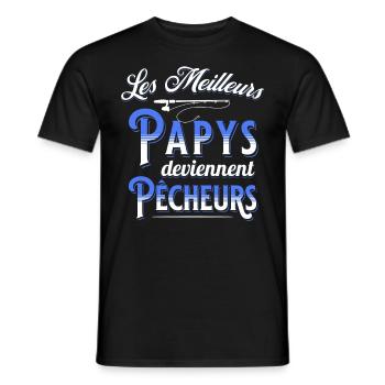 Pêche Cadeau pour Pêcheur Sport Citation Humour - T-shirt homme - noir - Devant - AI Model Male 178 light (178cm)