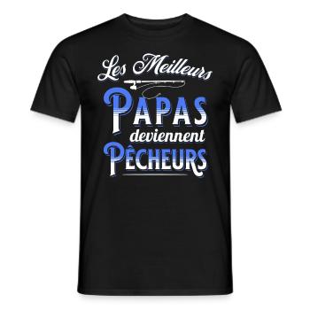 Pêche Cadeau pour Pêcheur Sport Citation Humour - T-shirt homme - noir - Devant - AI Model Male 178 light (178cm)