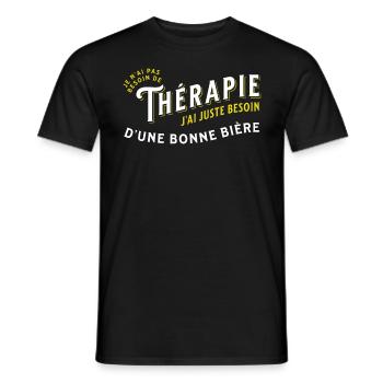 Apéro Idée Cadeau Citation Bière Alcool Apéritif - T-shirt homme - noir - Devant - AI Model Male 178 light (178cm)