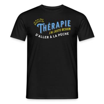 Pêche Cadeau pour Pêcheur Sport Citation Humour - T-shirt homme - noir - Devant - AI Model Male 178 light (178cm)