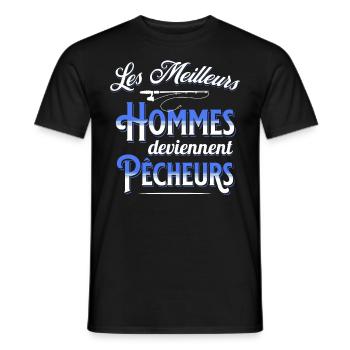 Pêche Cadeau pour Pêcheur Sport Citation Humour - T-shirt homme - noir - Devant - AI Model Male 178 light (178cm)