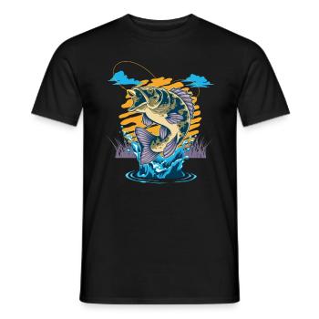 Pêche Cadeau pour Pêcheur Sport Citation Humour - T-shirt homme - noir - Devant - AI Model Male 178 light (178cm)