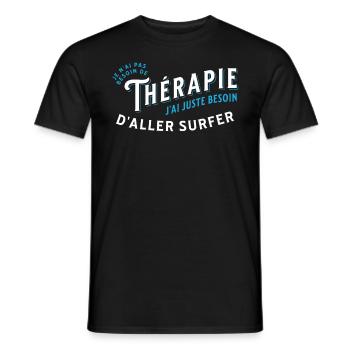 Surf Idée Cadeau Pour Surfeur Citation Humour - T-shirt homme - noir - Devant - AI Model Male 178 light (178cm)