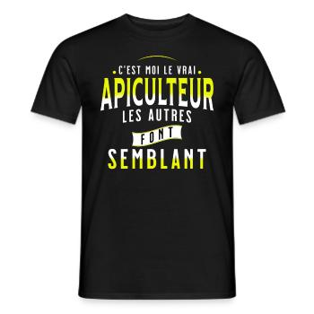 Apiculture Cadeau pour Apiculteur Abeilles Humour - T-shirt homme - noir - Devant - AI Model Male 178 light (178cm)
