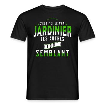 Jardin idée cadeau pour Jardinier Potager Citation - T-shirt homme - noir - Devant - AI Model Male 178 light (178cm)