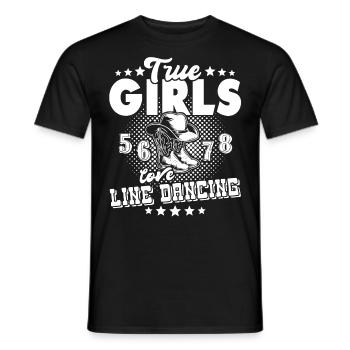 Line Dancing Girls Line Dance - Men's T-Shirt - black - Front - AI Model Male 178 light (178cm)