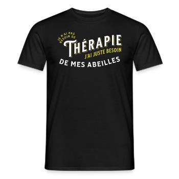 Apiculture, humour apiculteur cadeau anniversaire - T-shirt homme - noir - Devant - AI Model Male 178 light (178cm)