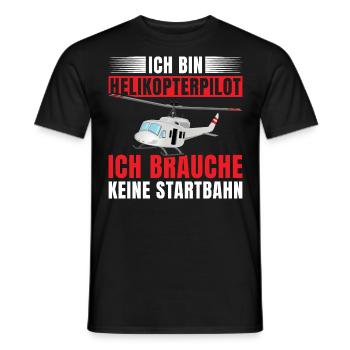 Hubschrauber Helikopter Pilot - Männer T-Shirt - Schwarz - Vorne - AI Model Male 178 light (178cm)