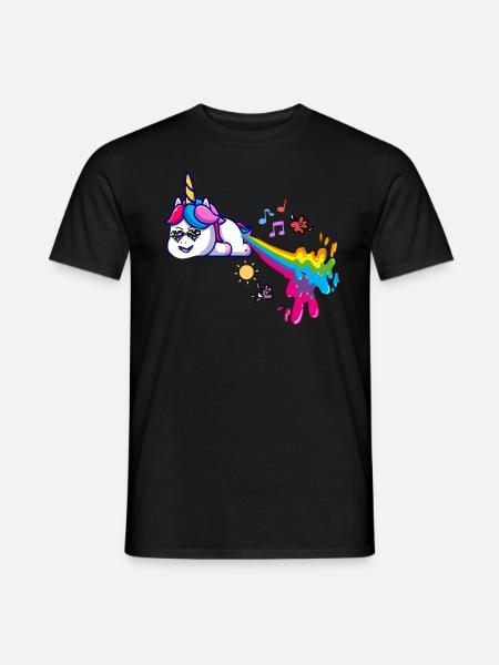 Einhorn,Pupsen,regenbogen, pupsendes einhorn - Männer T-Shirt - Schwarz