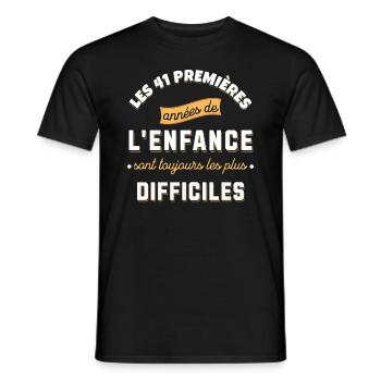 Anniversaire 41 ans Idée cadeau date de naissance - T-shirt homme - noir - Devant - AI Model Male 178 light (178cm)