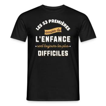 Anniversaire 53 ans Idée cadeau date de naissance - T-shirt homme - noir - Devant - AI Model Male 178 light (178cm)