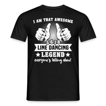 Line Dancing Legend Line Dance - Men's T-Shirt - black - Front - AI Model Male 178 light (178cm)