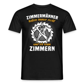 Zimmermann Sprüche Zimmern Zimmerer - Männer T-Shirt - Schwarz - Vorne - AI Model Male 178 light (178cm)