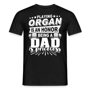 Orgelspieler Papa Organist - Männer T-Shirt - Schwarz - Vorne - AI Model Male 178 light (178cm)