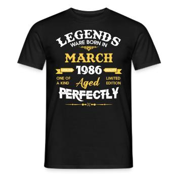 Vintage Aged To Perfection March 1986 - Männer T-Shirt - Schwarz - Vorne - AI Model Male 178 light (178cm)