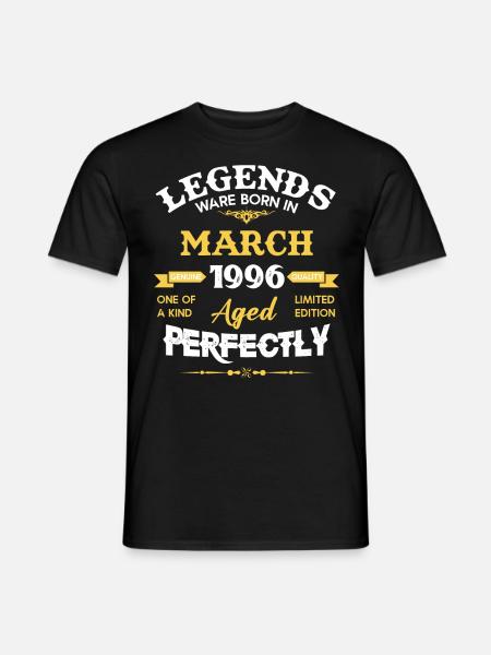 Vintage Aged To Perfection March 1996 - Männer T-Shirt - Schwarz