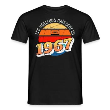1967 Cadeau Pour Anniversaire année de Naissance - T-shirt homme - noir - Devant - AI Model Male 178 light (178cm)