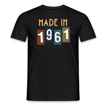 1961 Gift For birthday year of birth - Men's T-Shirt - black - Front - AI Model Male 178 light (178cm)
