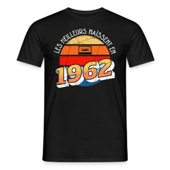 1962 Cadeau Pour Anniversaire année de naissance - T-shirt homme - noir - Devant - AI Model Male 178 light (178cm)