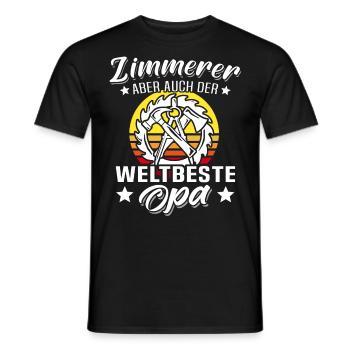 Zimmermann Opa Zimmerer Grossvater - Männer T-Shirt - Schwarz - Vorne - AI Model Male 178 light (178cm)