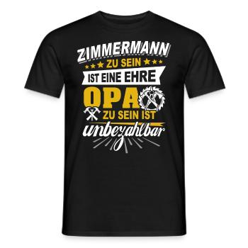 Zimmermann Opa Zimmerer Grossvater - Männer T-Shirt - Schwarz - Vorne - AI Model Male 178 light (178cm)