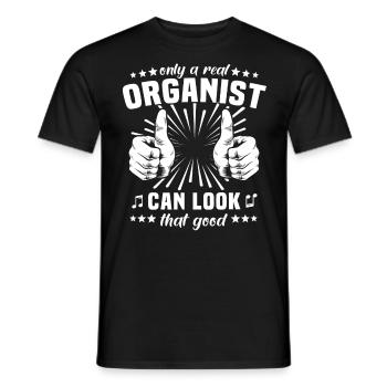 Organ player Organ Organist - Men's T-Shirt - black - Front - AI Model Male 178 light (178cm)