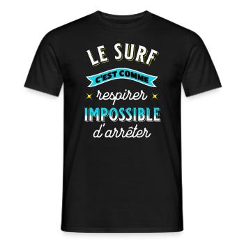 Surf Idée Cadeau Pour Surfeur Citation Humour - T-shirt homme - noir - Devant - AI Model Male 178 light (178cm)