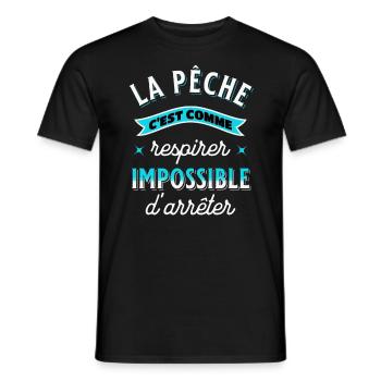 Pêche Cadeau pour Pêcheur Sport Citation Humour - T-shirt homme - noir - Devant - AI Model Male 178 light (178cm)