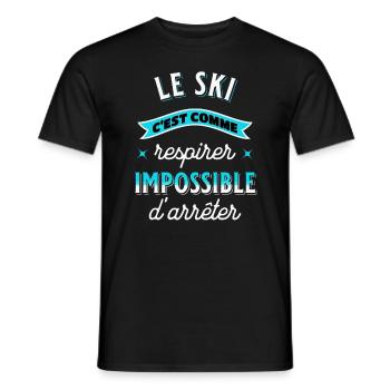 Ski Cadeau pour Sport d'Hiver Snow Drôle - T-shirt homme - noir - Devant - AI Model Male 178 light (178cm)