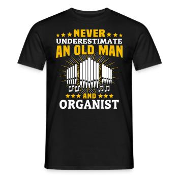 Organist underestimates Organist Mann - Men's T-Shirt - black - Front - AI Model Male 178 light (178cm)