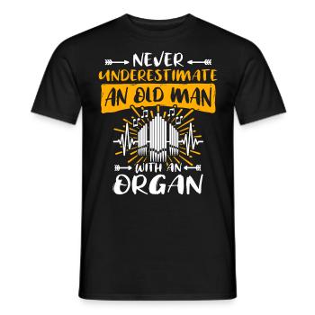 Organist underestimates Organist Mann - Men's T-Shirt - black - Front - AI Model Male 178 light (178cm)