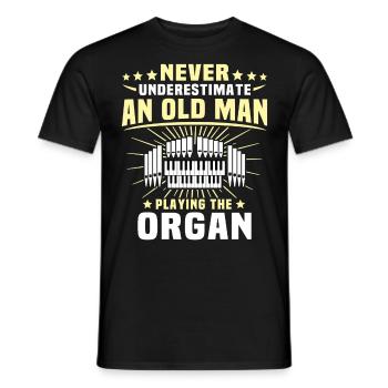 Organist underestimates Organist Mann - Men's T-Shirt - black - Front - AI Model Male 178 light (178cm)