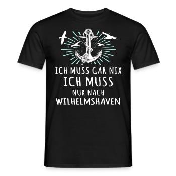 Wilhelmshavener Sprüche Wilhelmshaven - Männer T-Shirt - Schwarz - Vorne - AI Model Male 178 light (178cm)