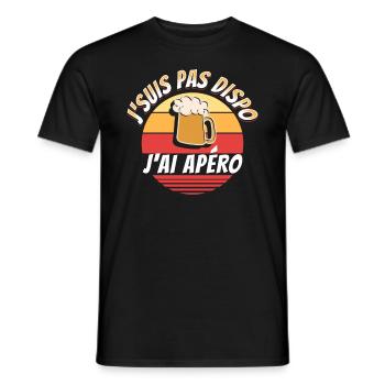 Apéro Cadeau Rigolo Bière Alcool Apéritif Humour - T-shirt homme - noir - Devant - AI Model Male 178 light (178cm)