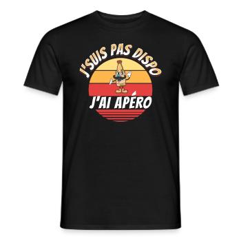 Apéro Cadeau Rigolo Bière Alcool Apéritif Humour - T-shirt homme - noir - Devant - AI Model Male 178 light (178cm)