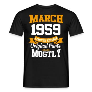 March 1959 Vintage Birthday Gift - Men's T-Shirt - black - Front - AI Model Male 178 light (178cm)