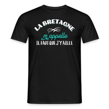 Bretagne cadeau pour breton Rigolo Citation Région - T-shirt homme - noir - Devant - AI Model Male 178 light (178cm)