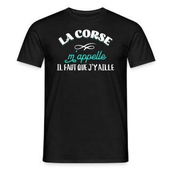 Corse Cadeau Région Rigolo île de Beauté Humour - T-shirt homme - noir - Devant - AI Model Male 178 light (178cm)