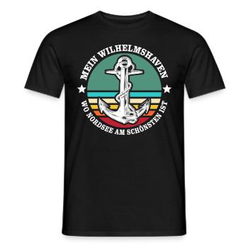 Wilhelmshaven Sprüche Wilhelmshavener Geschenk - Männer T-Shirt - Schwarz - Vorne - AI Model Male 178 light (178cm)