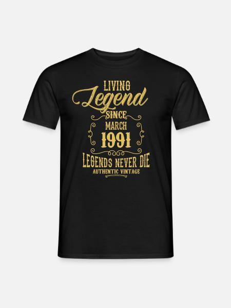Living Legend since March 1991 - Männer T-Shirt - Schwarz
