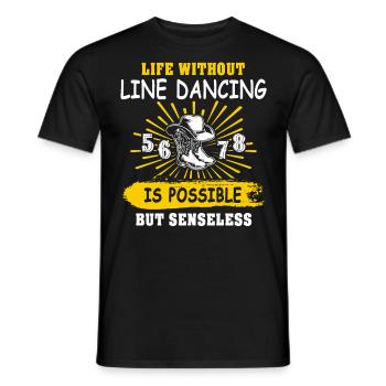 Line Dancing Line Dance - Männer T-Shirt - Schwarz - Vorne - AI Model Male 178 light (178cm)