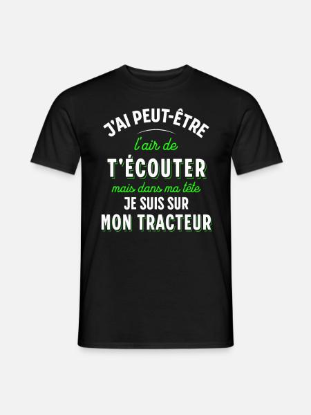 Agriculteur cadeau pour fermier tracteur humour - T-shirt homme - noir