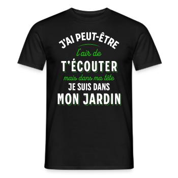 Jardin Cadeau pour Jardinier Potager Rigolo Humour - T-shirt homme - noir - Devant - AI Model Male 178 light (178cm)