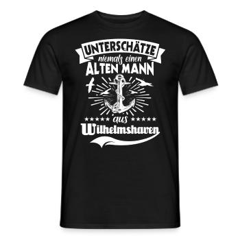 Wilhelmshaven Urlaub - Männer T-Shirt - Schwarz - Vorne - AI Model Male 178 light (178cm)