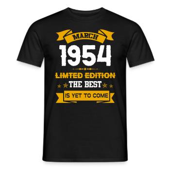März 1954 Geburtstagsgeschenk - Männer T-Shirt - Schwarz - Vorne - AI Model Male 178 light (178cm)