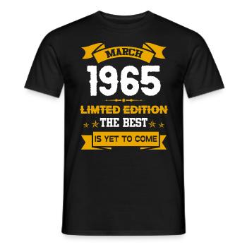 März 1965 Geburtstagsgeschenk - Männer T-Shirt - Schwarz - Vorne - AI Model Male 178 light (178cm)