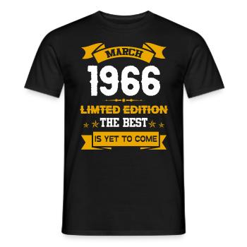 Mars 1966 Cadeau d’anniversaire - T-shirt homme - noir - Devant - AI Model Male 178 light (178cm)