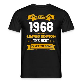 März 1968 Geburtstagsgeschenk - Männer T-Shirt - Schwarz - Vorne - AI Model Male 178 light (178cm)